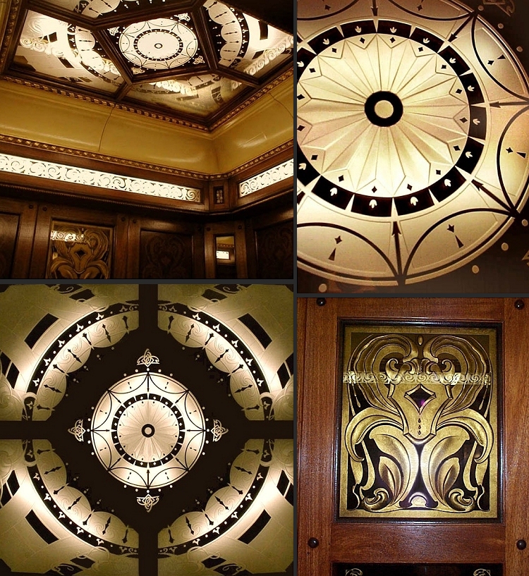 Carved Art Glass Elevator