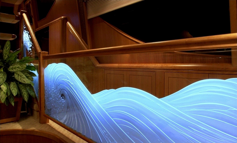 Illuminated Carved Art Glass