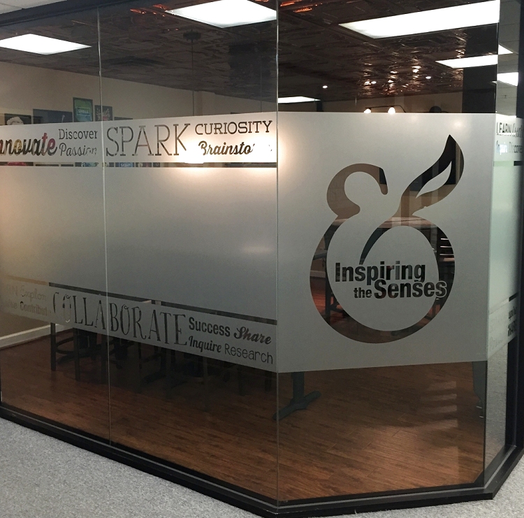 Etched Glass Conference Room